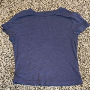 SHEIN Women's Short Sleeve Tee - Navy Blue